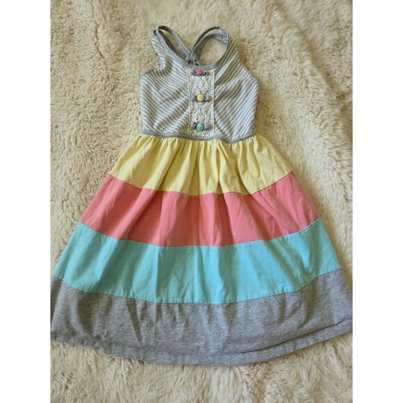 Girls Lot of 9 Dresses 1 Romper girls size 6-7 Sleeveless summer spring - Picture 7 of 9